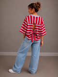 T-shirt streep met strik | rood