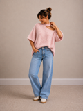 Open Hals Knit | roze