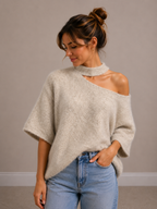 Open Hals Knit | beige