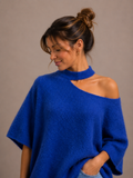 Open Hals Knit | kobalt