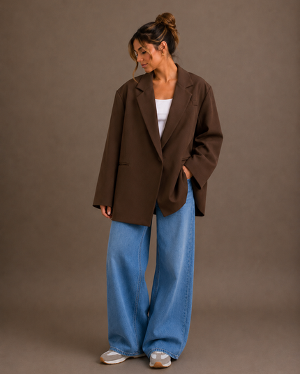 Oversized blazer | brown