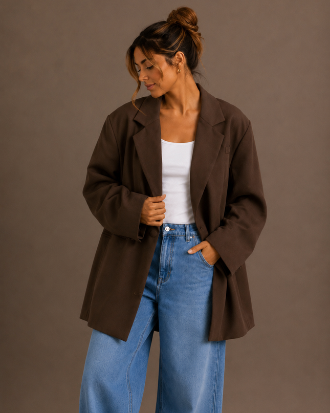 Oversized blazer | brown