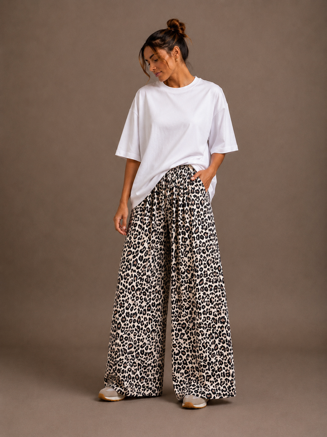 Zijde broek luipaard