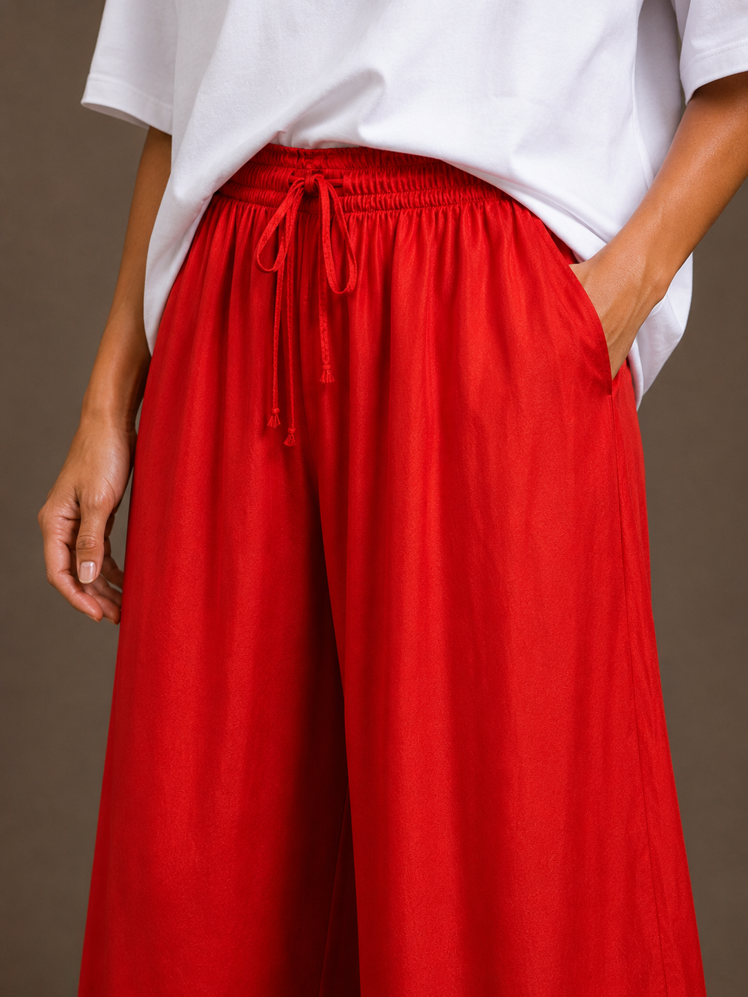Zijde Broek | rood