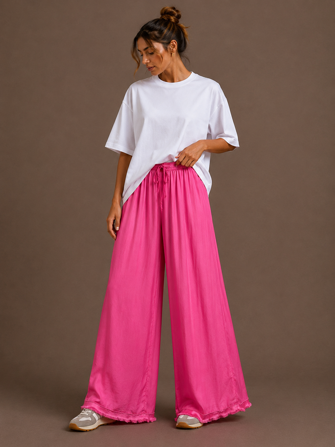 Zijde Broek | fuchsia