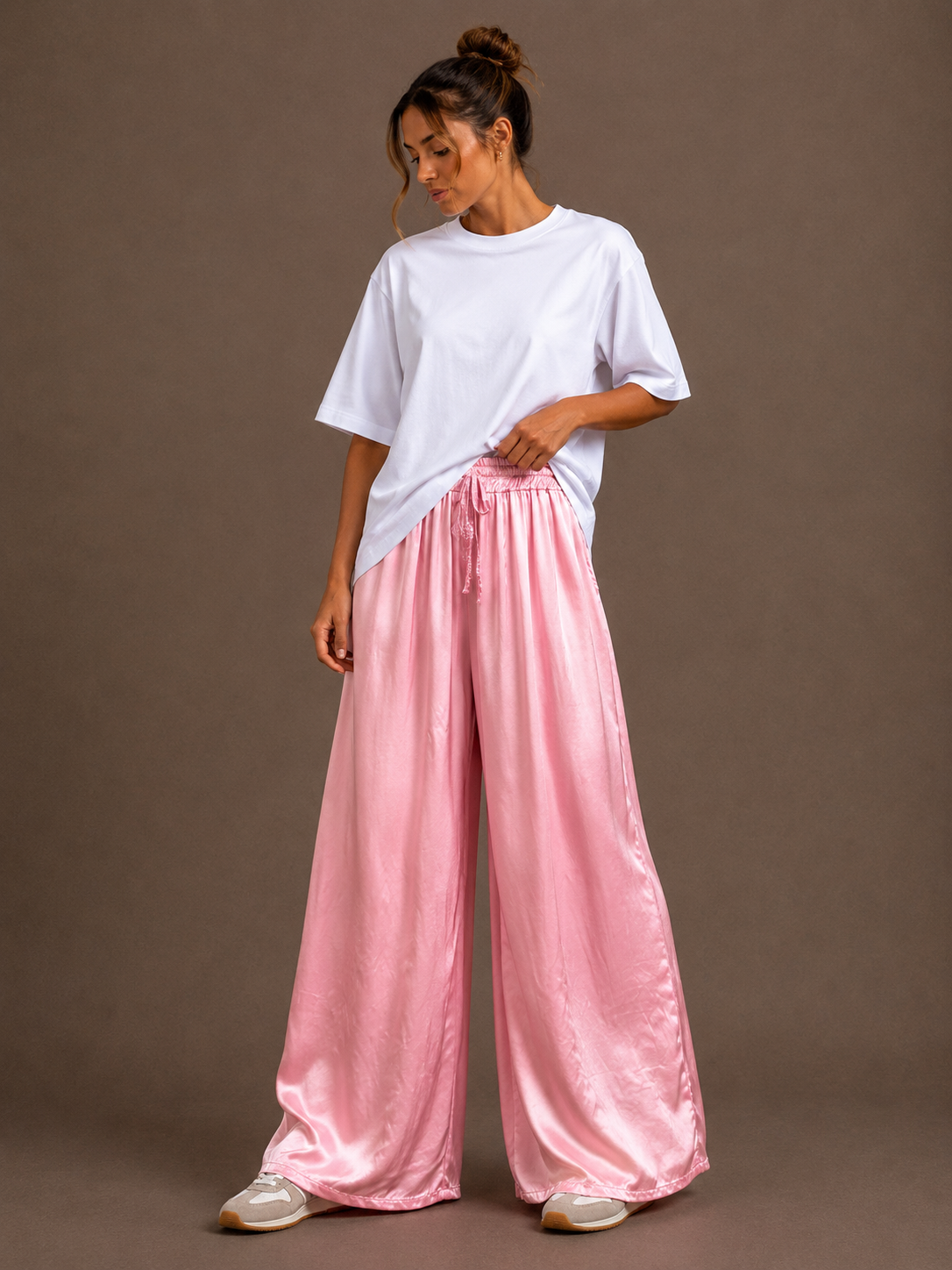 Zijde broek | roze