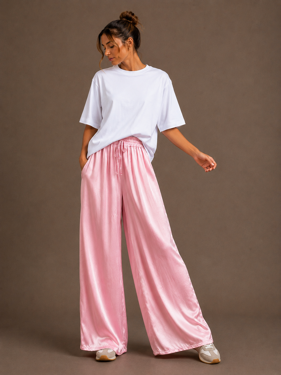 Zijde broek | roze