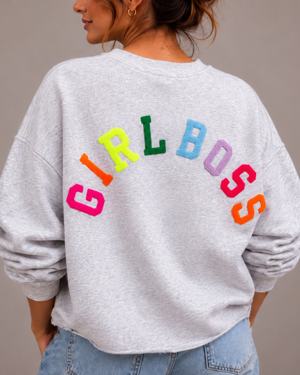 Girlmom sweater | grey-red