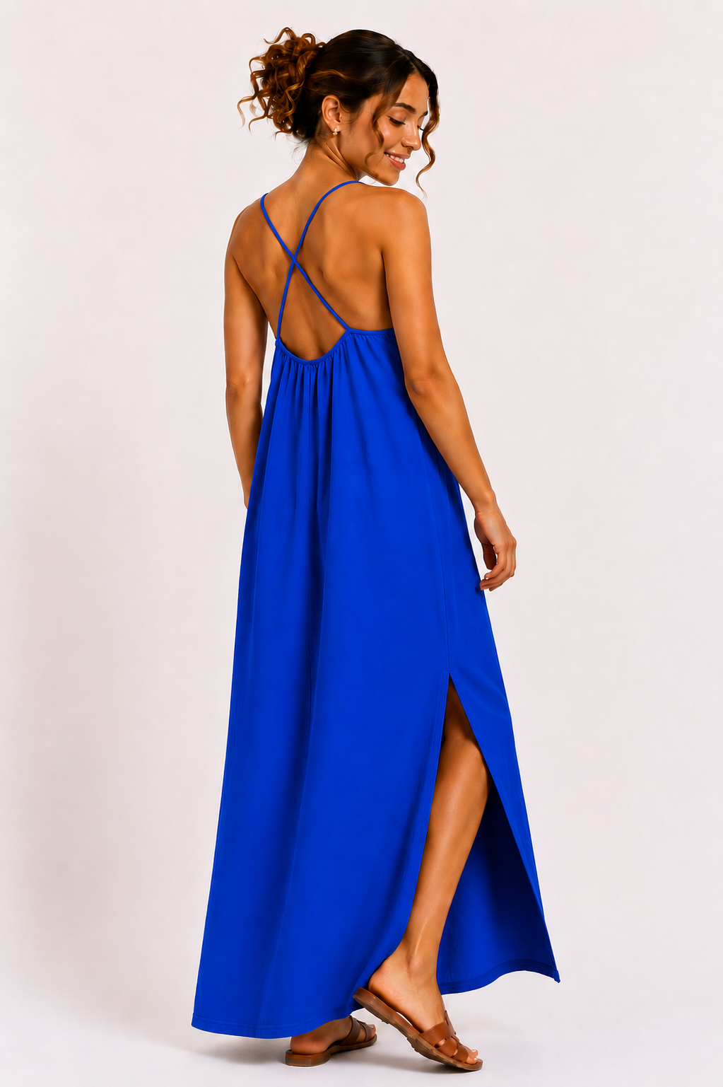 Cross Back Maxi Jurk