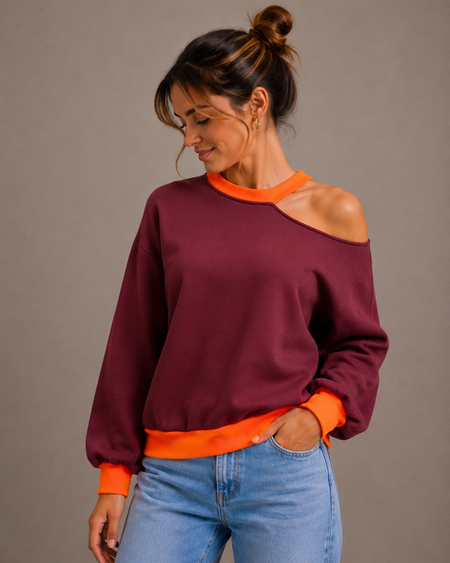 CUT OUT FLUO SWEATER