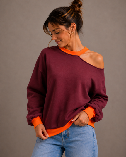 CUT OUT FLUO SWEATER