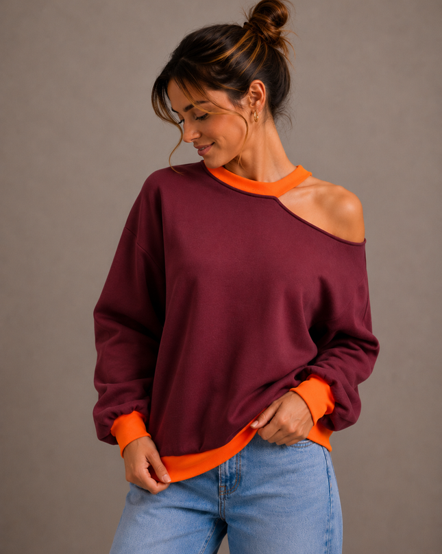 CUT OUT FLUO SWEATER