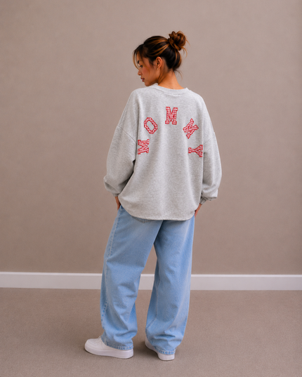 Mommy Sweater | beige checkered