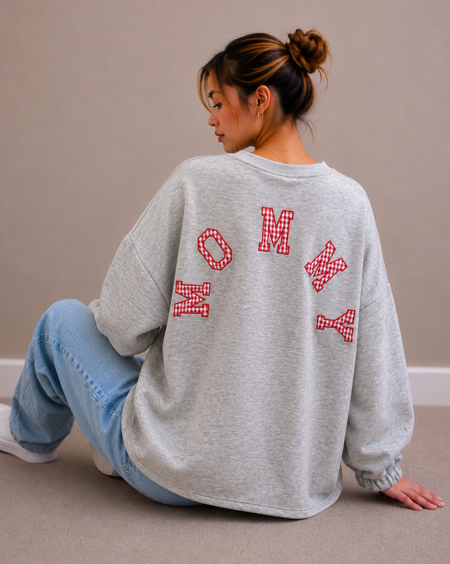 Mommy Sweater | beige checkered