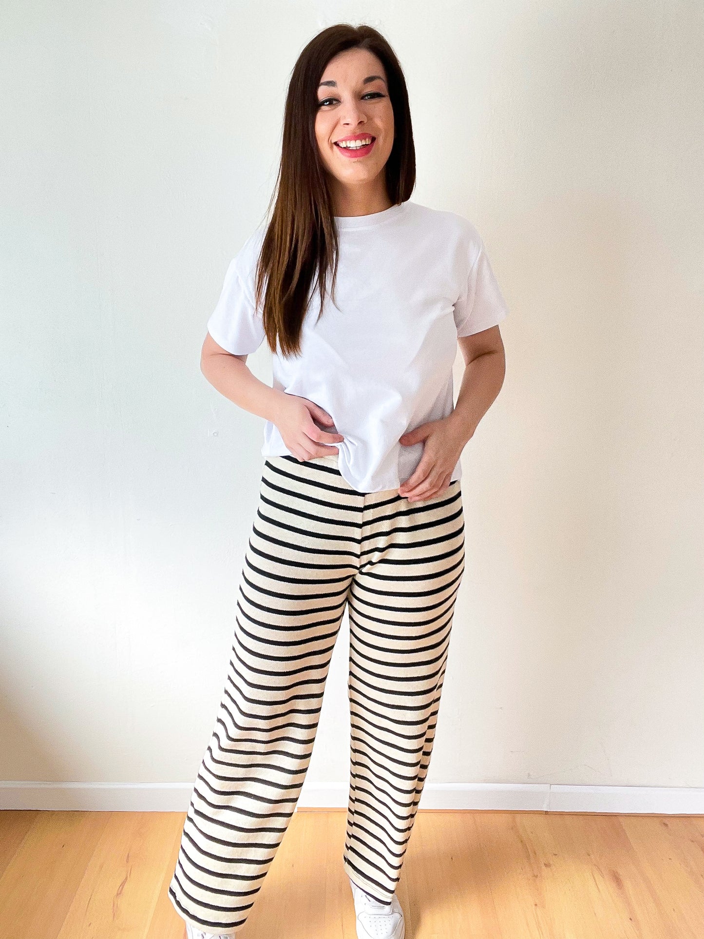 STRIPED KNIT PANTS