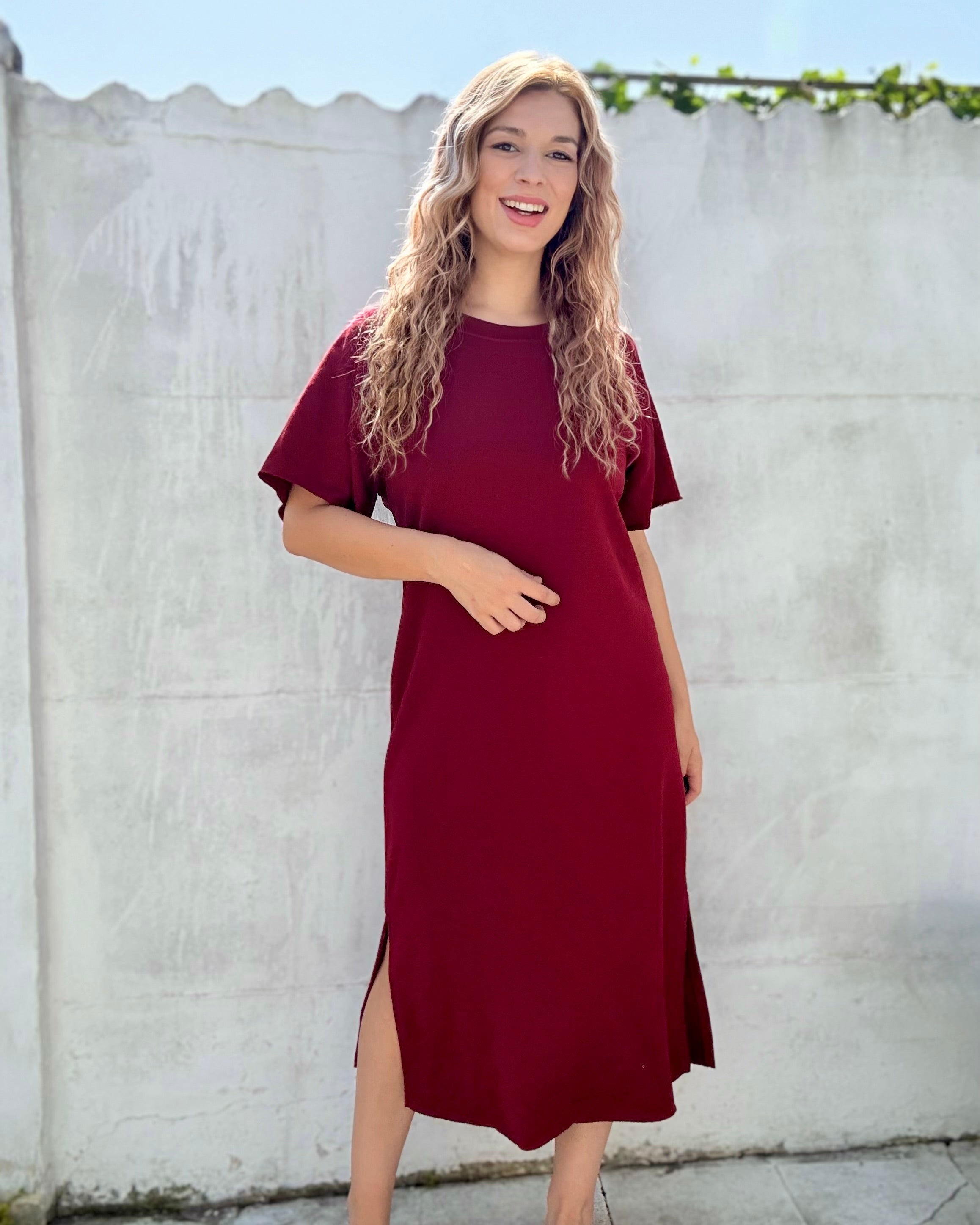Jurk Yazmin | bordeaux