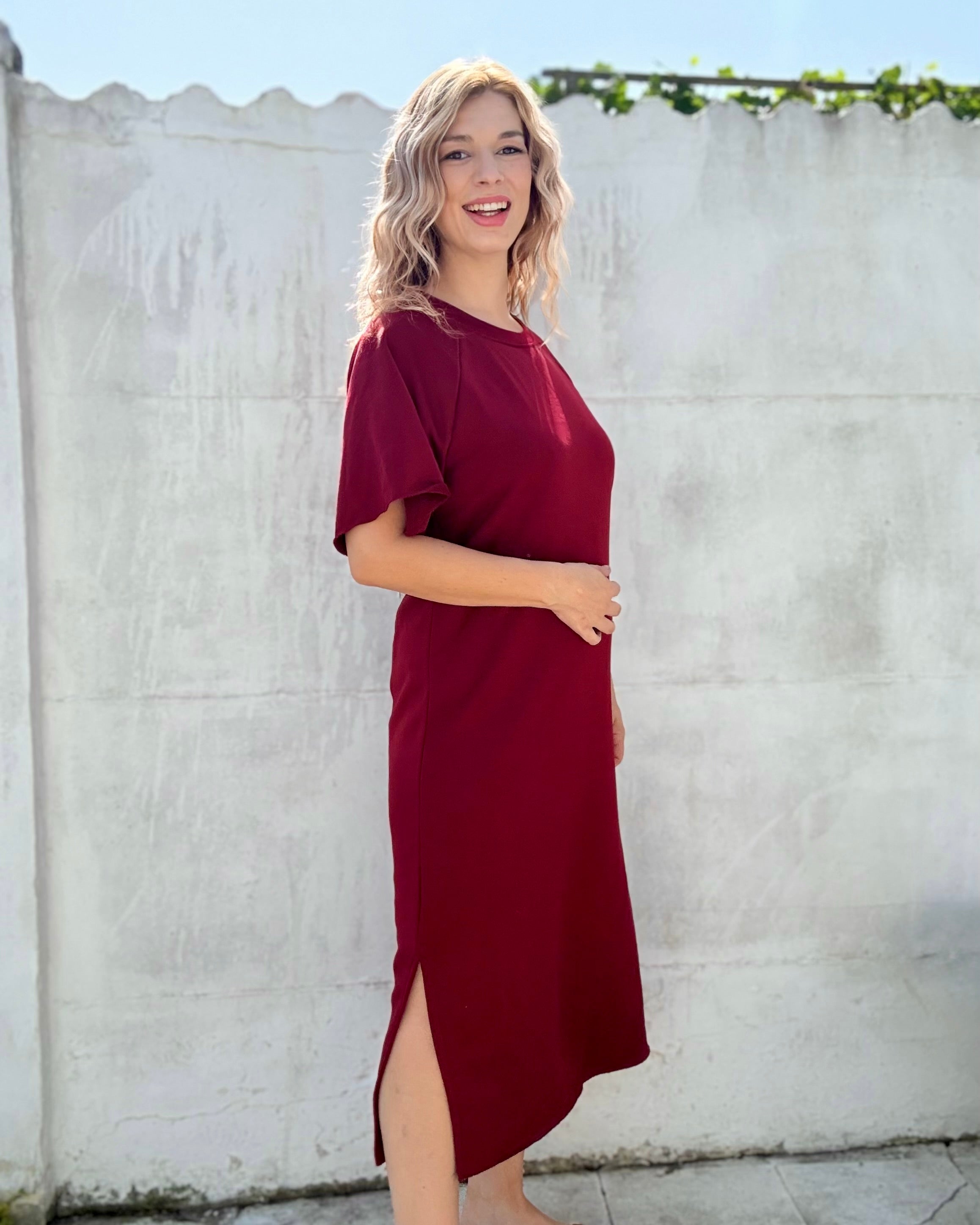 Jurk Yazmin | bordeaux