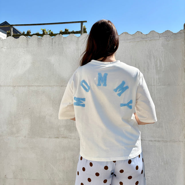 Mommy T-shirt | wit-blauw