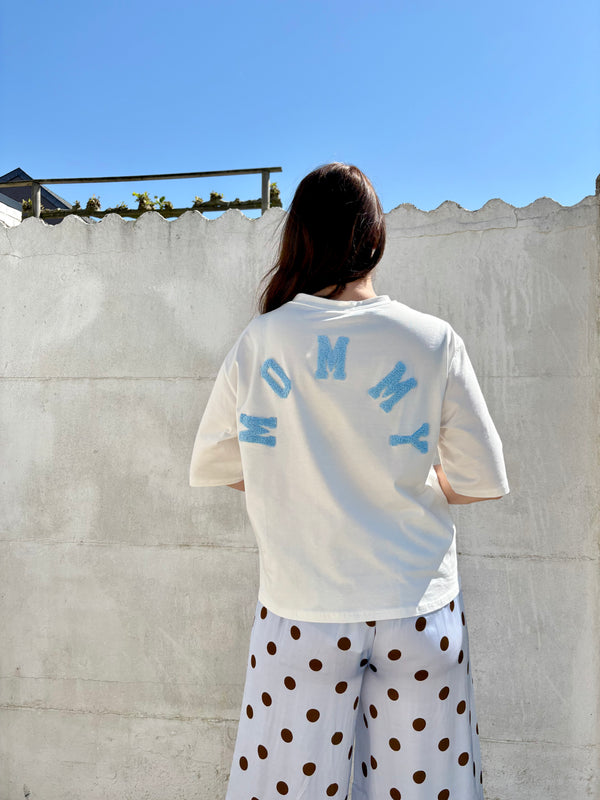 Mommy T-shirt | wit-blauw