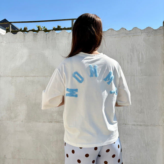 Mommy T-shirt | wit-blauw