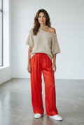 Zijde Broek | rood