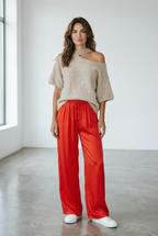 Zijde Broek | rood